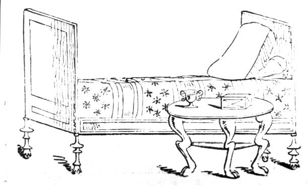  bed and table from the Roman city of Pompeii. 