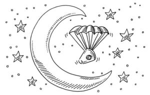 drawing of a Landing On The Moon
