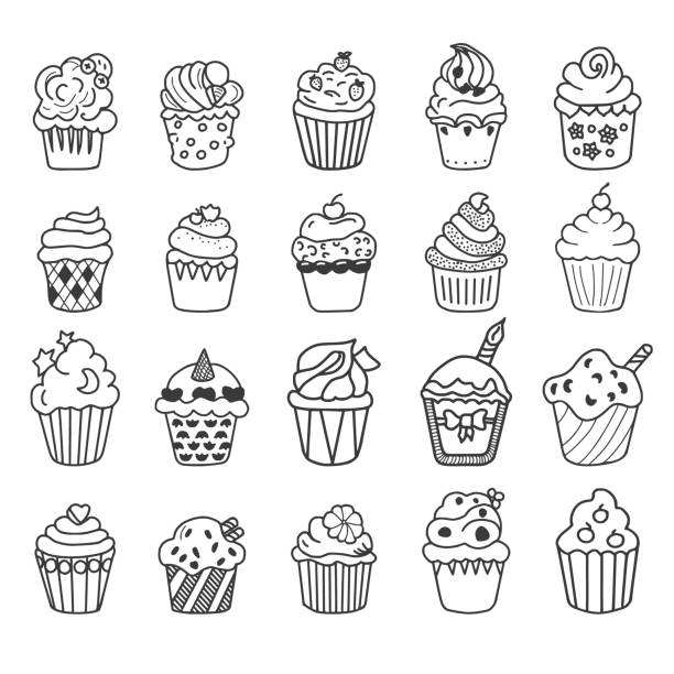 Cupcake Doodles Set.