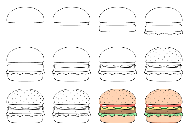 How to Draw a Burger