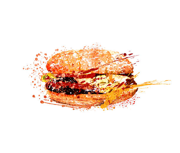 Hamburger illustration on white background