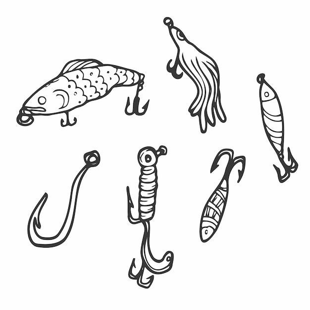 Cool Fishing Stuff Drawings Easy