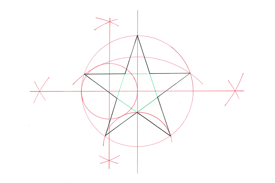 How to Draw a 5 Point Star in Circle Cad