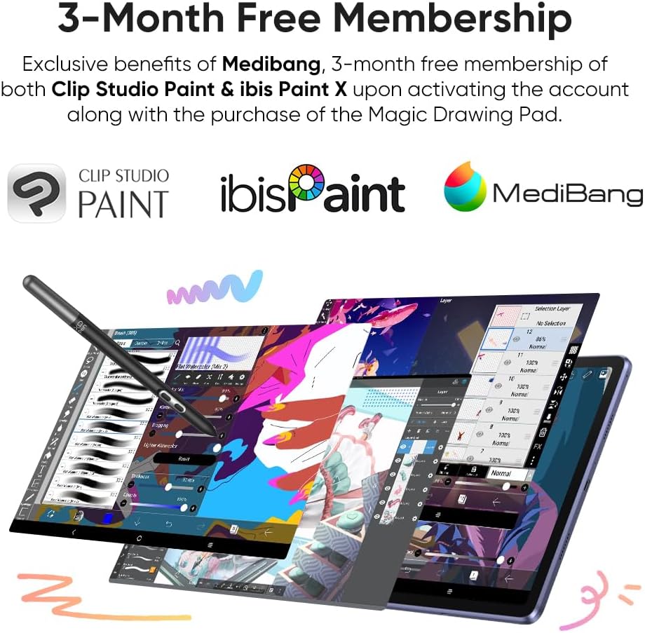 XPPen Magic Drawing Pad AG etched anti-glare screen comparison with and without anti-glare