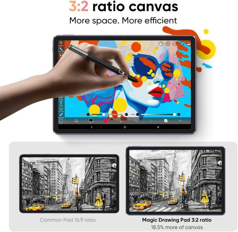 XPPen Magic Drawing Pad 12.2 inch front and back view with stylus