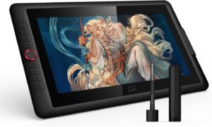 XPPen Artist 15.6 Pro V2 drawing tablet with screen displaying digital art