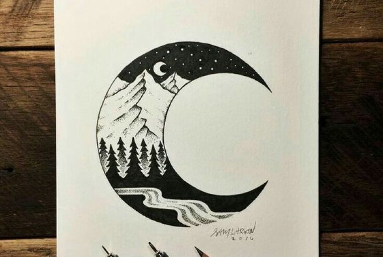 Drawing Ideas Moon And Heart