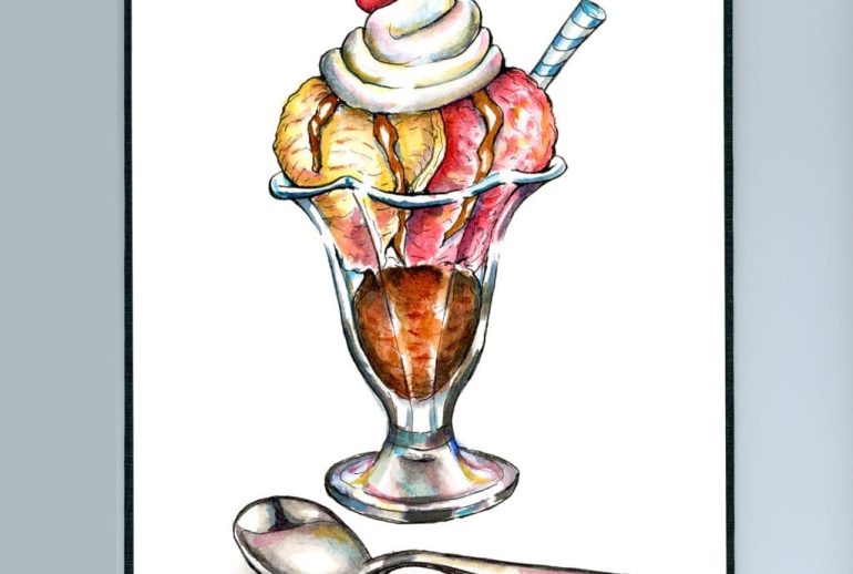 Icecream Drawing Ideas Bold Black