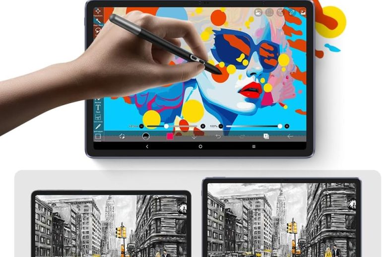 XPPen Magic Drawing Pad 12.2 inch front and back view with stylus